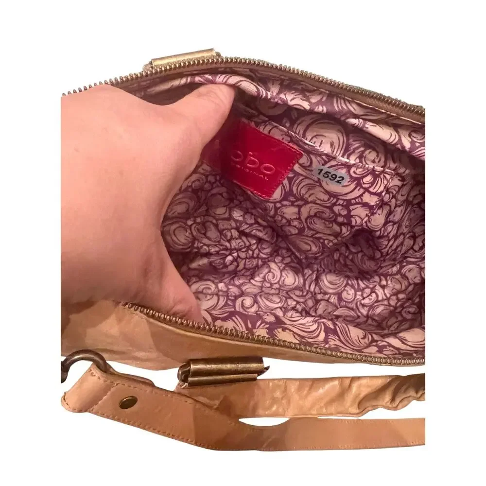 HOBO The Original Derby Slouchy Calfskin Tumbled Leather Classic Satchel Handbag